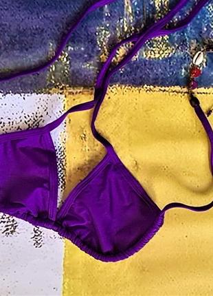 Верх фіолетовий від купальника бікіні з фенечками на зав'язках usa 42-468 фото