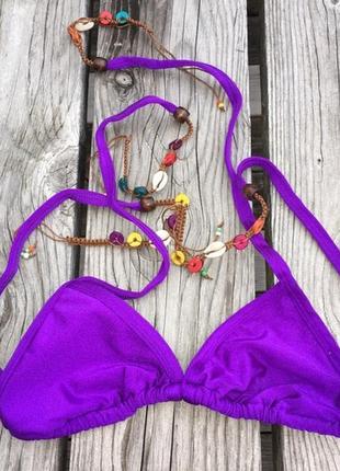 Верх фиолетовый от купальника бикини с фенечками на завязках usa 42-46