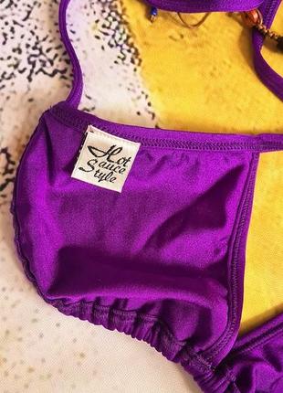 Верх фиолетовый от купальника бикини с фенечками на завязках usa 42-462 фото