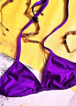 Верх фиолетовый от купальника бикини с фенечками на завязках usa 42-463 фото
