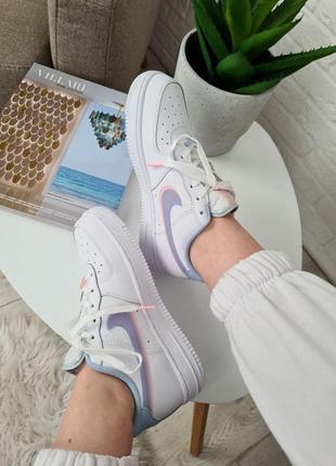 Air force pastel lavander жіночі кросівки найк форс білі фіолетові белые женские кроссовки фиолетовые сиреневые бренд6 фото