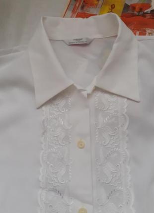 Белоснежная базовая блуза рубашка 🌹4 фото