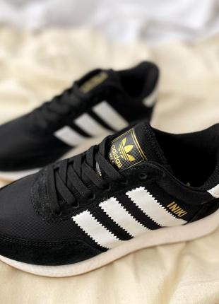 Классные женские кроссовки adidas iniki чёрные унисекс 36-46 р3 фото