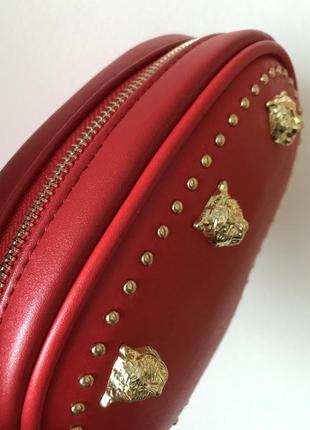 Кожаная красная поясная сумочка2 фото