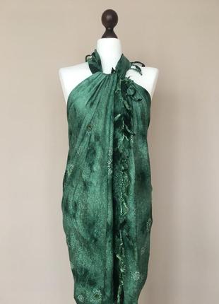 Шелковый платок шарф палантин парео пляжное платье туника5 фото