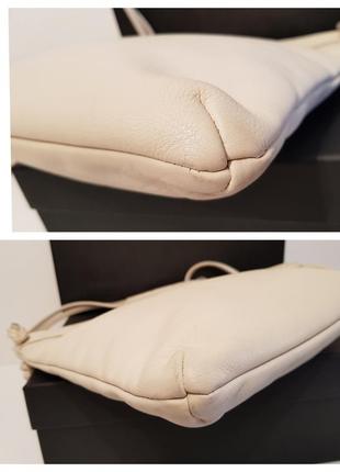 Дивовижна шкіряна сумка mero італія ніжного молочного кольору7 фото