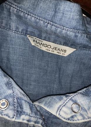 Джинсовая рубашка разлетайка mango 7