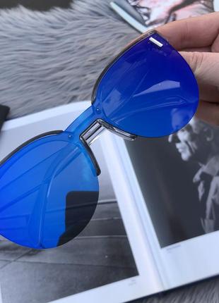 Уцінка сонцезахисні сонячні дзеркальні сині окуляри від сонця, сонячні окуляри4 фото