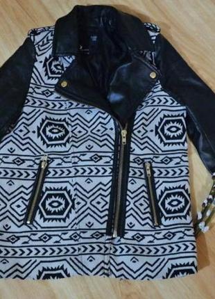 Курточка tally weijl с рукавами и воротником из эко-кожи2 фото