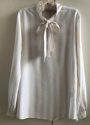 Блузка sisley в смужку з бантом , н. м/38-40