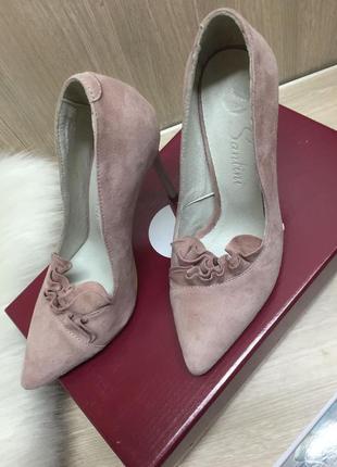 Туфлі жіночі santini 70591-22 пудра (весна-осінь замша натуральна)