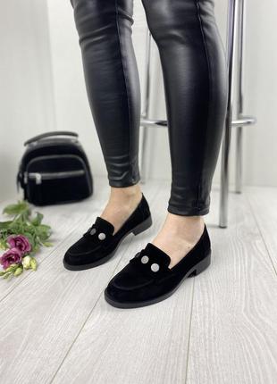 Туфли женские stepter 6119 чёрные (весна-осень натуральная замша)