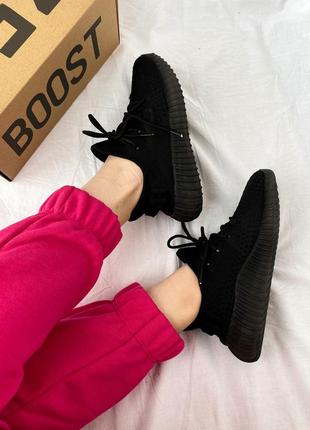 Стильные женские кроссовки adidas yeezy boost 350 чёрные унисекс 36-45 р