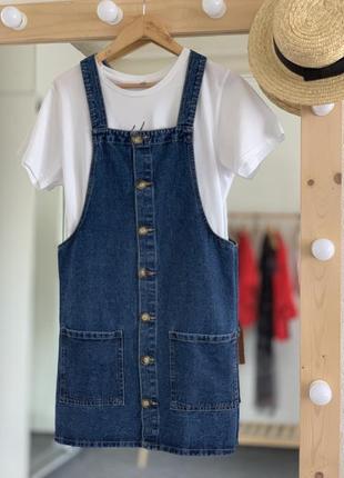 Джинсовый сарафанчик на пуговках denim co 42