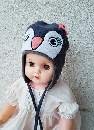 Флисовая шапка пингвин