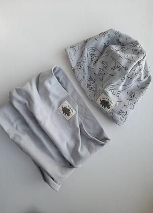 Набір шапочка та хомут для немовлят, набір для хлопчика, шапка для хлопчика