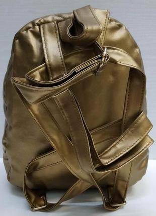 Женский городской стёганый рюкзак (золотой) 21-04-0014 фото