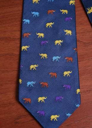 Необычный галстук  cravats of london галстук   со слонами