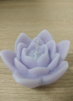 Свеча цветок лотоса- ручная работа, натуральный аромат ванили