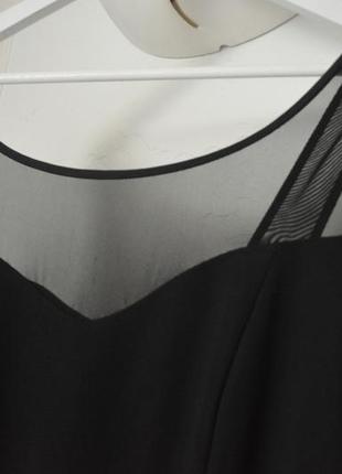 Нарядное платье черное а-силуэт с прозрачной кокеткой 14 usa на 48-50 рр8 фото
