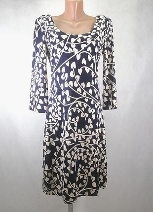 Шелковое брендовое платье с оригинальным принтом белое синее diane von furstenberg5 фото