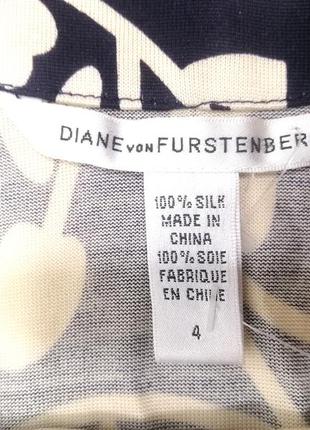 Шелковое брендовое платье с оригинальным принтом белое синее diane von furstenberg6 фото