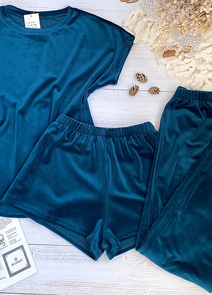 Плюшева піжама трійка футболка шорти штани