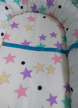 Кокон-гнездышко для девочек, малышей, новорожденных(минни, звёздочки)4 фото