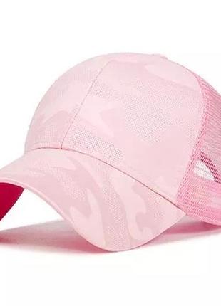 Сетчатая розовая бейсболка