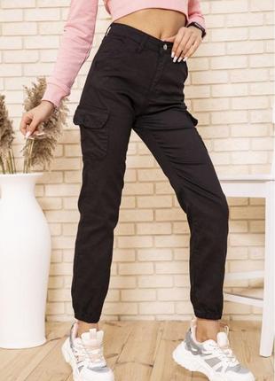 Женские брюки карго черного цвета2 фото