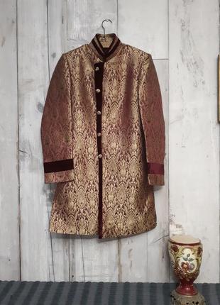 Пиджак в китайском стиле удлиненный шелковый р l xl8 фото