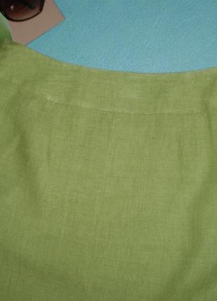 Льняная прямая юбка kaliko u912 46 лен салатовая, длинная5 фото