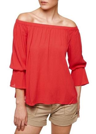 Блузка яркого цвета с "лодочкой" на резинке  (s-m)