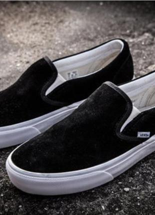 Слипоны кеды vans slip-on suede black5 фото