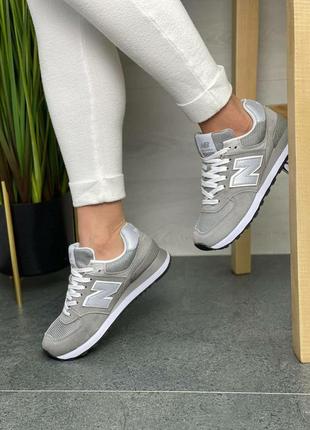 Женские кроссовки new balance 574 gray reflective3 фото