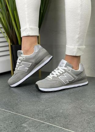 Женские кроссовки new balance 574 gray reflective4 фото