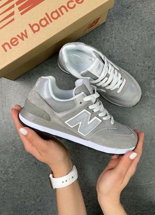 Женские кроссовки new balance 574 gray reflective6 фото