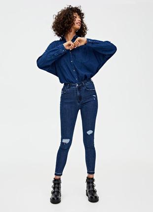 Синие джинсы скинни/ skinny jeans pull&bear1 фото