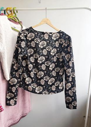 Блуза в цветы с вырезом на пуговицах легкая рубашка8 фото