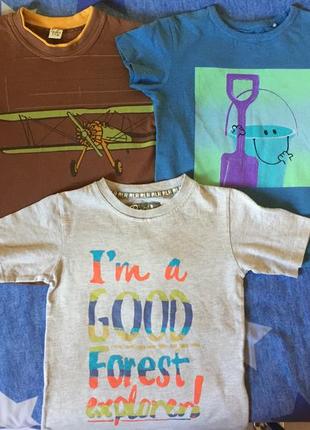 Футболка брендовий age, next ціна за 3 шт+ одна в подарунок 4-6,5 років