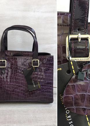 Лаковая сумка из натуральной кожи,италия