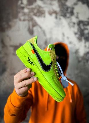 🔥 кросівки nike air force 1 low off-white volt 🔥5 фото