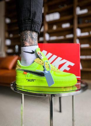 🔥 кросівки nike air force 1 low off-white volt 🔥1 фото