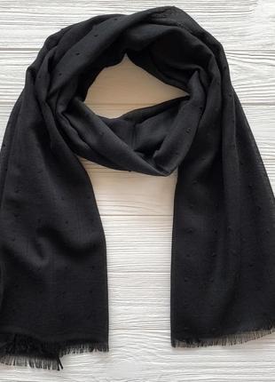 Натуральный шарф чёрного цвета 100% хлопок