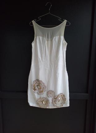 Обалденное шикарное платье лен с паетками5 фото
