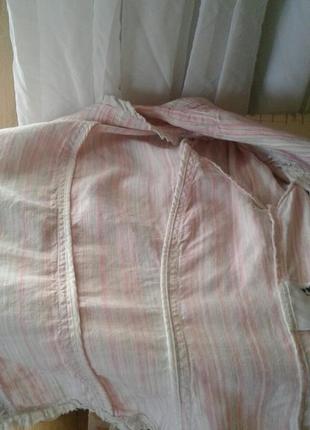 Пиджак жакет льняной розовый в полоску per una5 фото