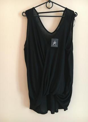 Батал большой размер новая стильная блуза блузка майка маечка топ чёрная блузочка2 фото