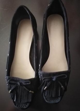Замшевые лоферы nine west
