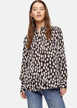 Блуза, рубашка finger print satin shirt topshop2 фото