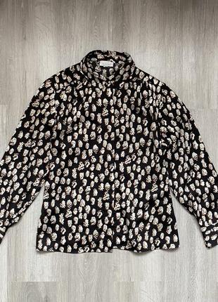 Блуза, рубашка finger print satin shirt topshop6 фото